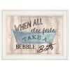"Bathroom Humor" by Debbie DeWitt, Ready to Hang Framed print, White Frame