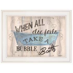 "Bathroom Humor" by Debbie DeWitt, Ready to Hang Framed print, White Frame