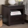 Bienna Modern and Contemporary Finished 1 Drawer Nightstand Dark Brown