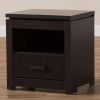 Bienna Modern and Contemporary Finished 1 Drawer Nightstand Dark Brown