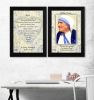 "Peace Quotes 2-Piece Vignette by Mother Teresa Collection", Printed Wall Art, Ready To Hang Framed Poster, Black Frame