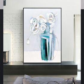 Hand Painted Oil Painting Minimalism Abstract Floral Oil On Canvas Large Original Floral Scenery Acrylic Modern Painting Wall Art Living Room Decor (size: 50X70cm)