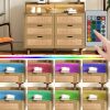 43.31"6-Drawers Rattan Storage Cabinet Rattan Drawer with LED Lights and Power Outlet,for Bedroom,Living Room